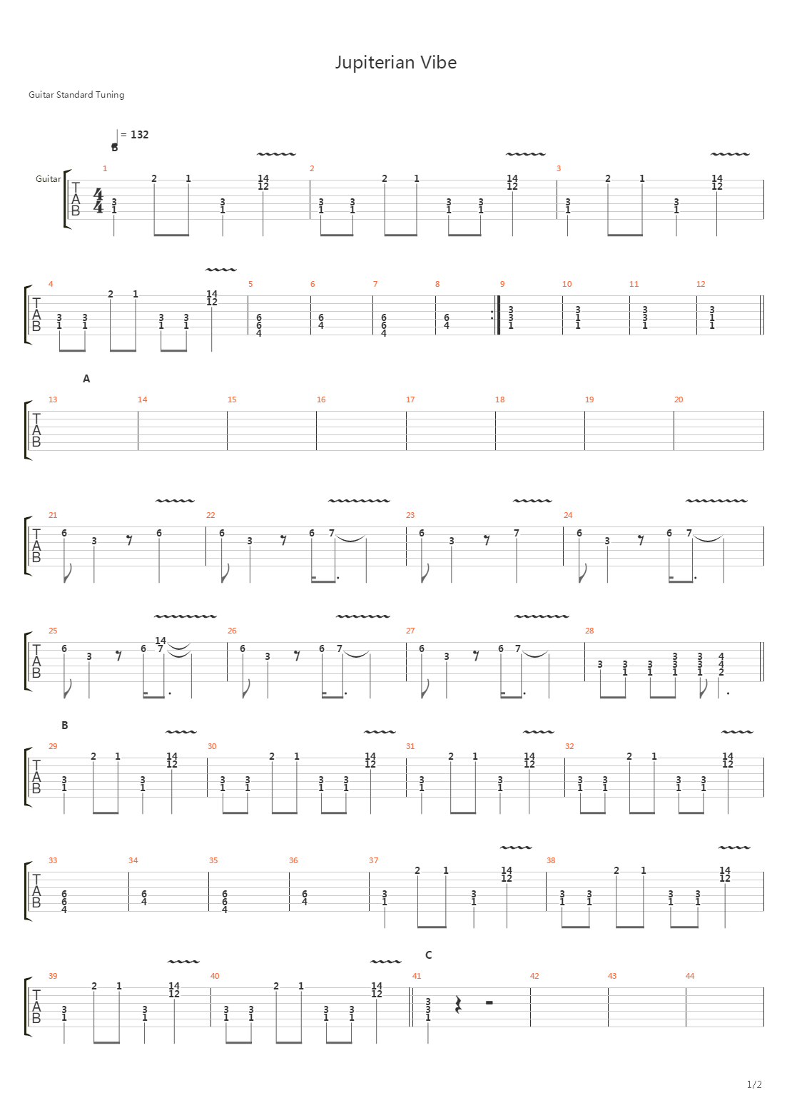 Jupiterian Vibe吉他谱