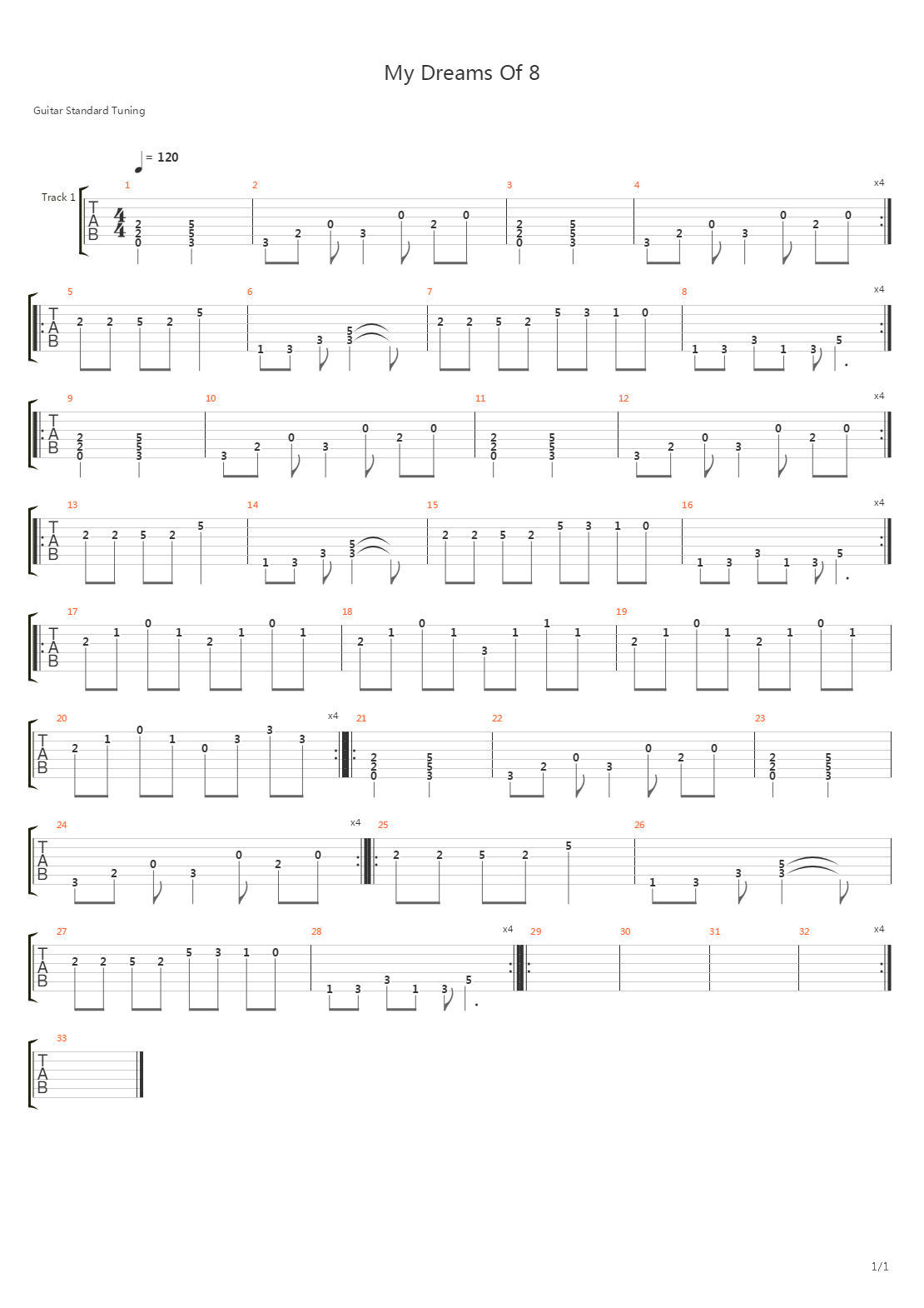 My Dreams of 8吉他谱