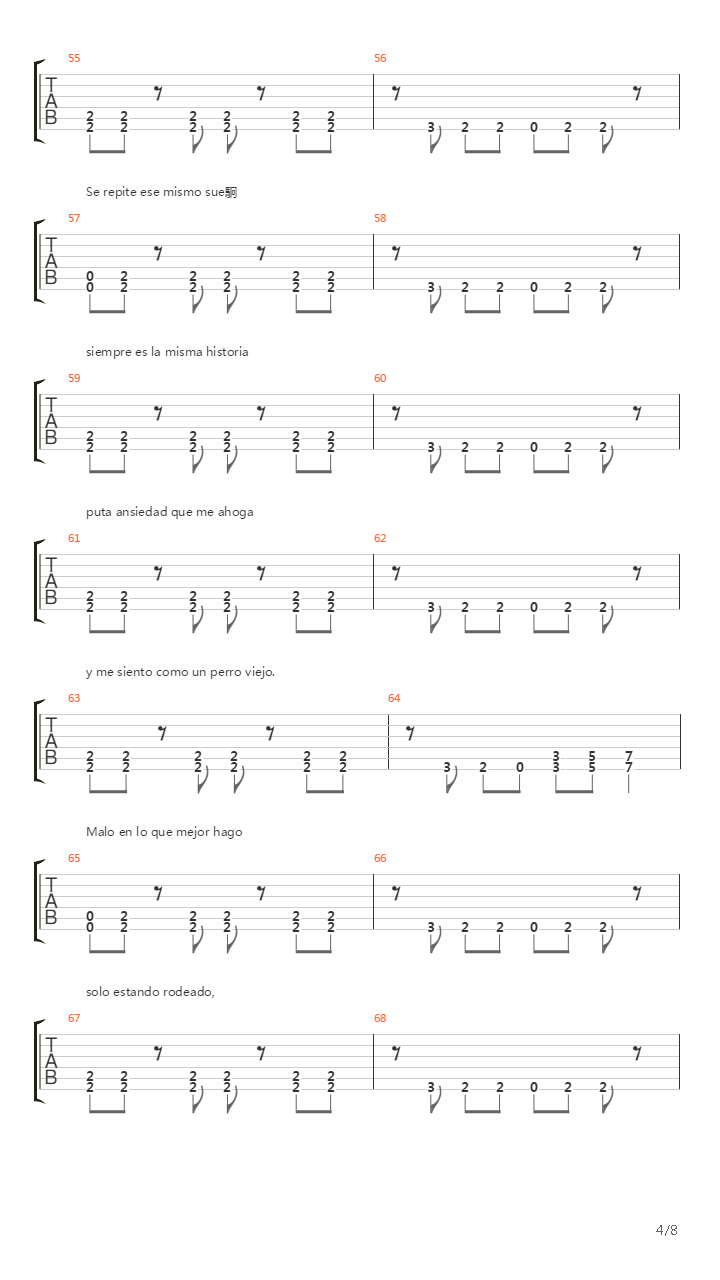 Ansiedad吉他谱