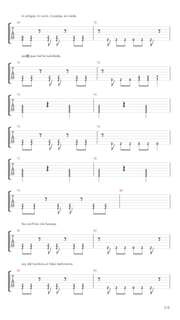 Ansiedad吉他谱