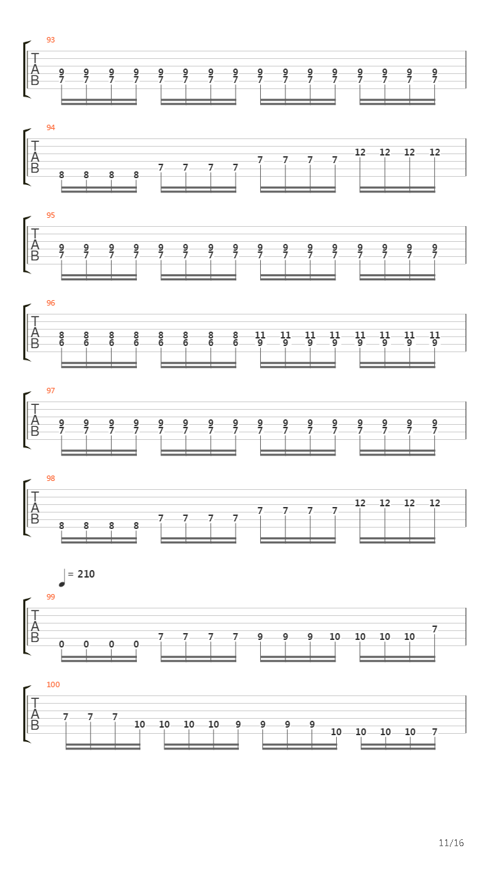 A Cross Backwards Trough Your Chest吉他谱