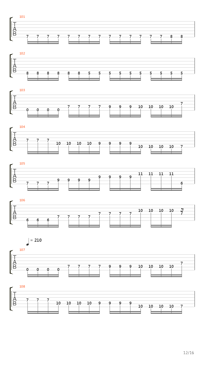 A Cross Backwards Trough Your Chest吉他谱