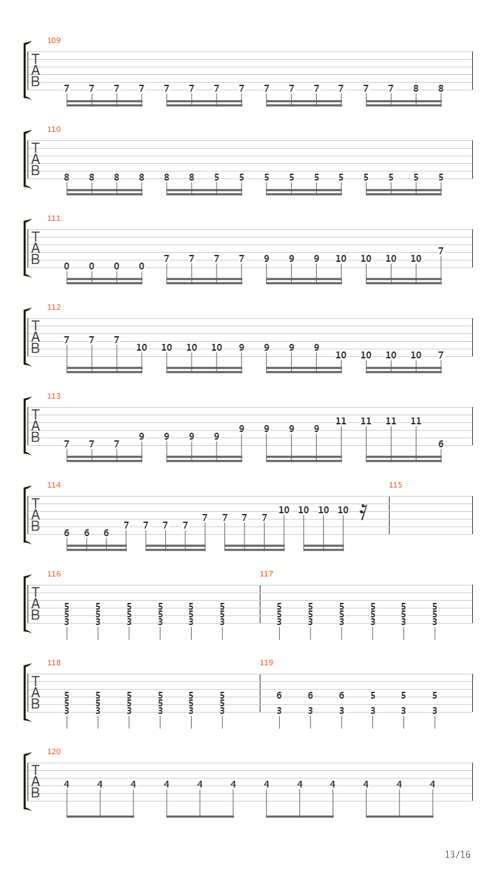 A Cross Backwards Trough Your Chest吉他谱