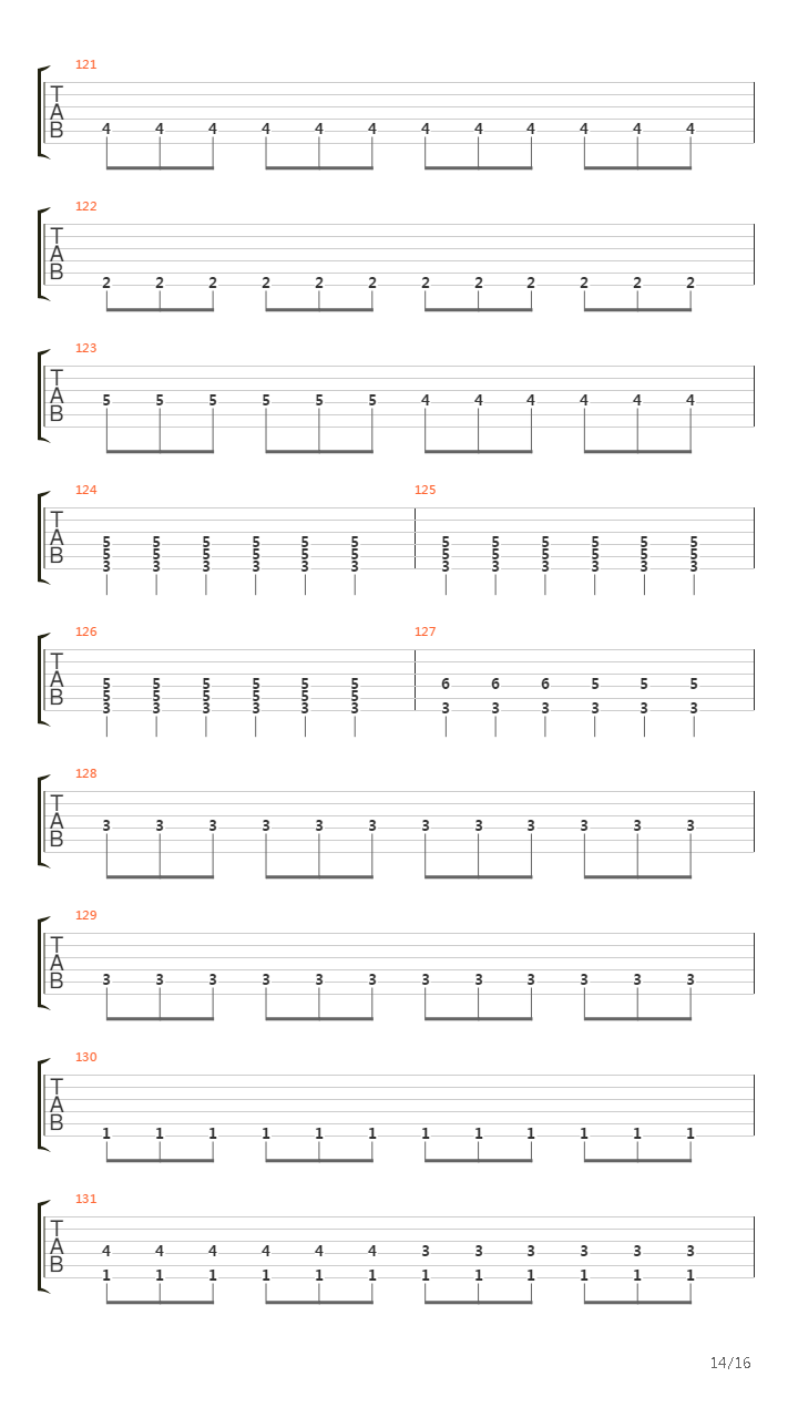 A Cross Backwards Trough Your Chest吉他谱
