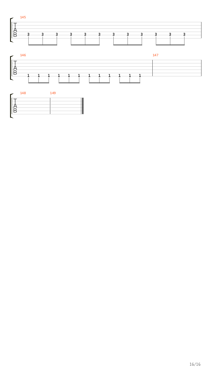 A Cross Backwards Trough Your Chest吉他谱