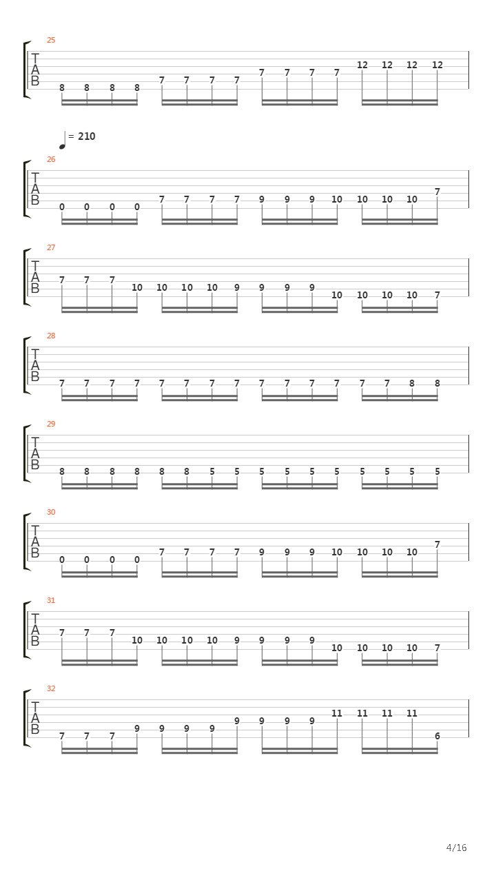 A Cross Backwards Trough Your Chest吉他谱