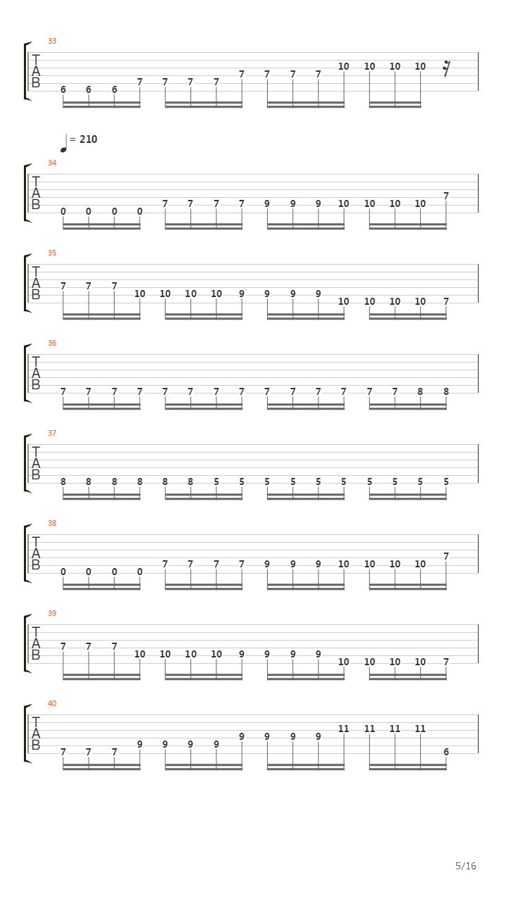 A Cross Backwards Trough Your Chest吉他谱