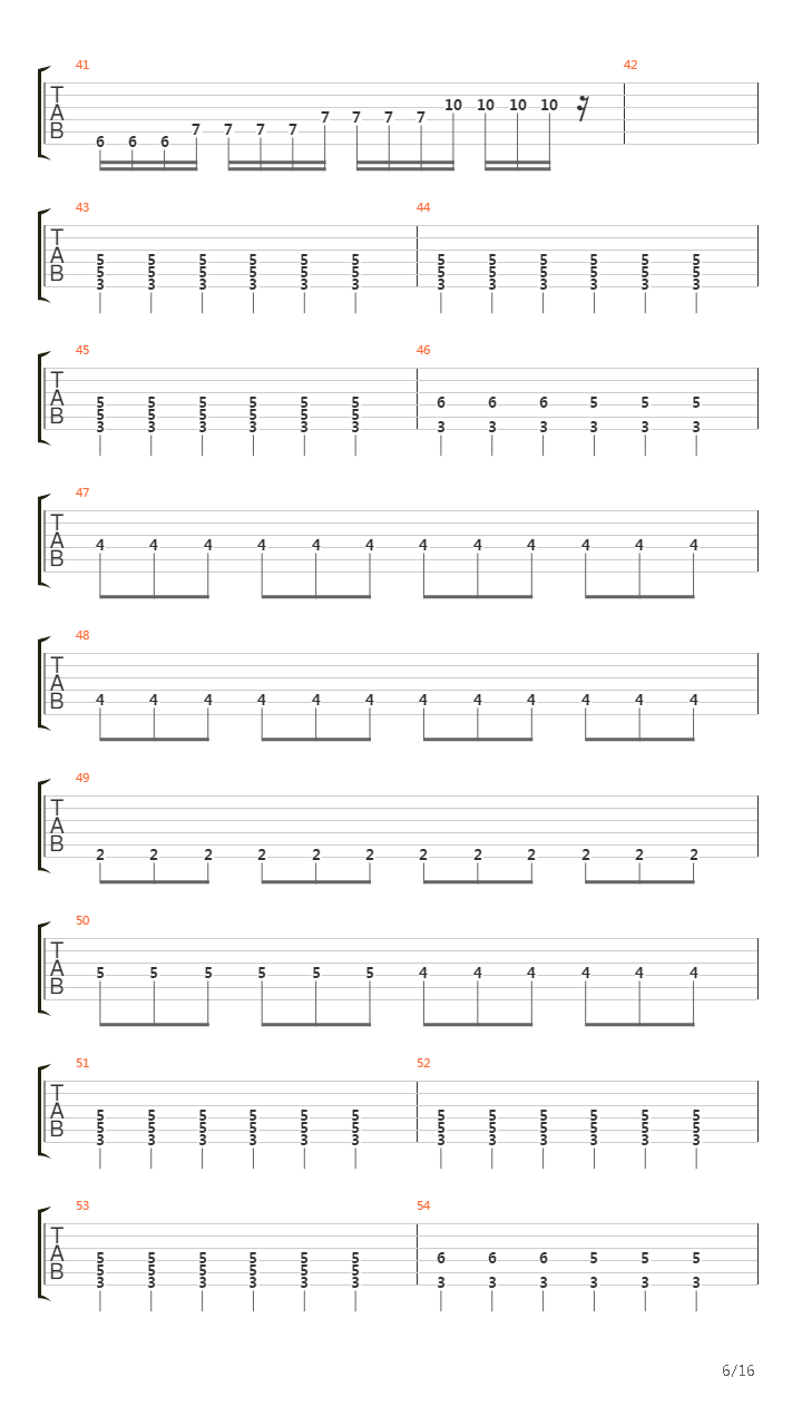 A Cross Backwards Trough Your Chest吉他谱