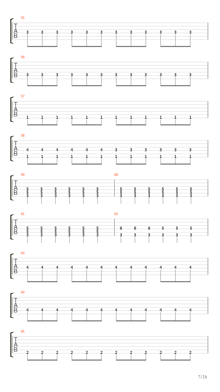 A Cross Backwards Trough Your Chest吉他谱