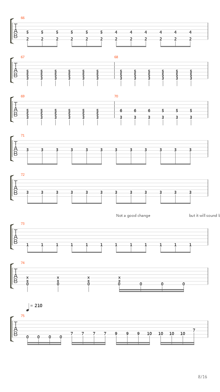 A Cross Backwards Trough Your Chest吉他谱