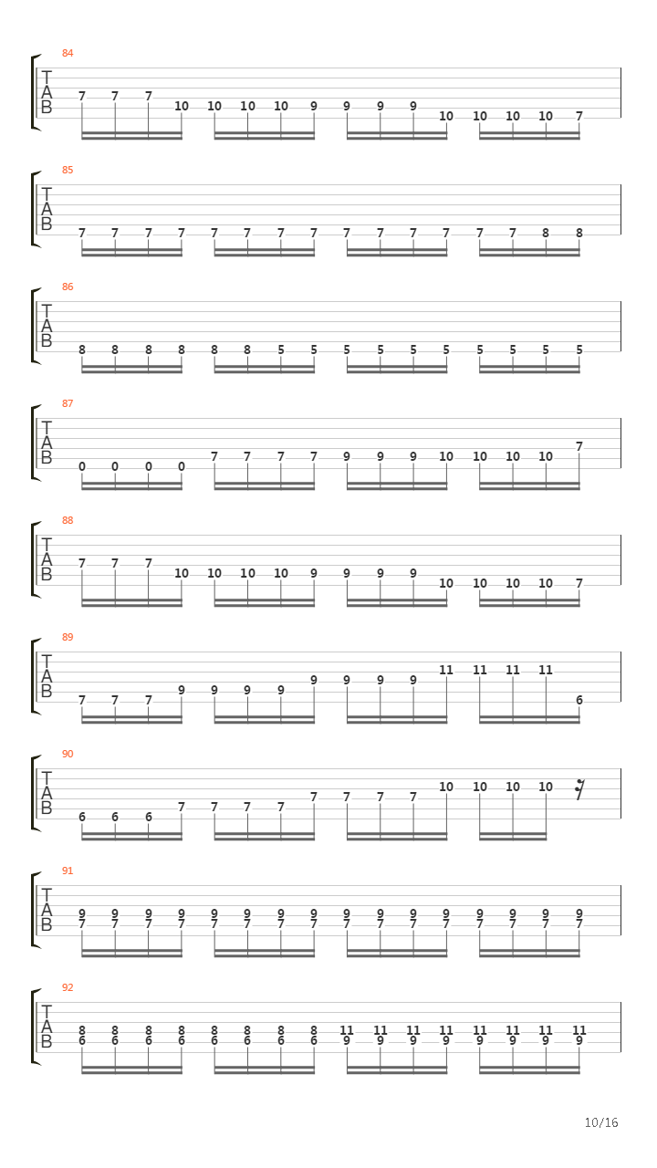 A Cross Backwards Trough Your Chest吉他谱