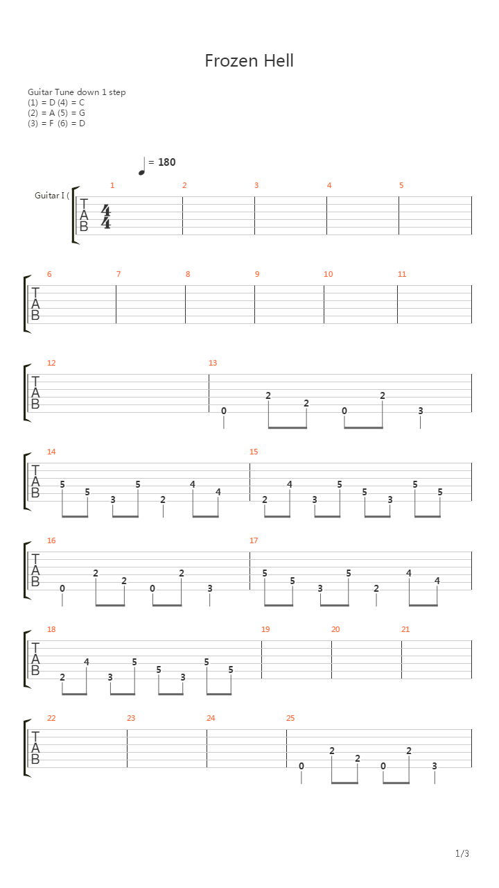 Frozen Hell吉他谱