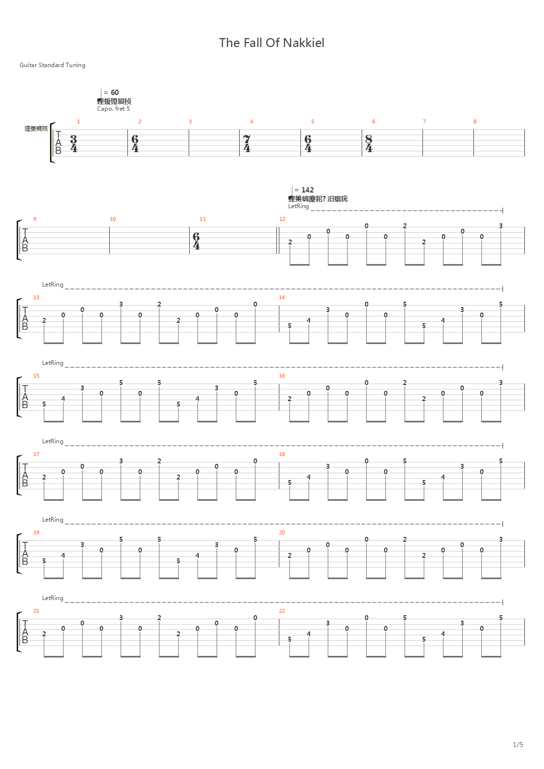 The Fall Of Nakkiel吉他谱