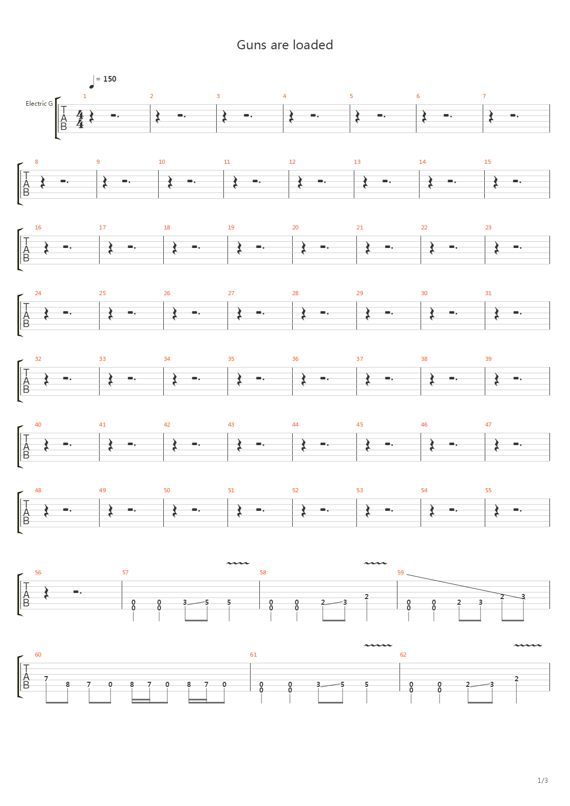 Guns Are Loaded吉他谱