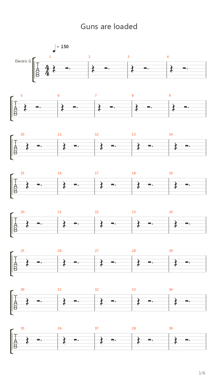 Guns Are Loaded吉他谱