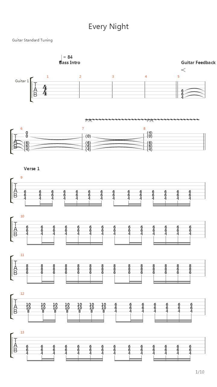 Every Night吉他谱