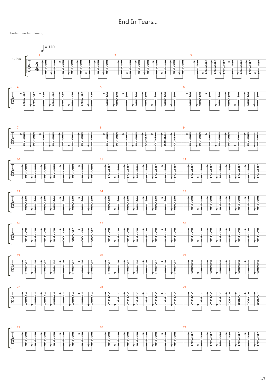 End In Tears吉他谱