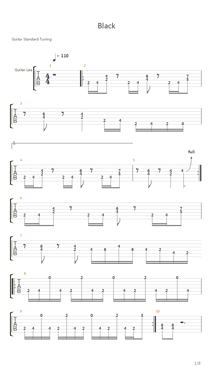 Black吉他谱