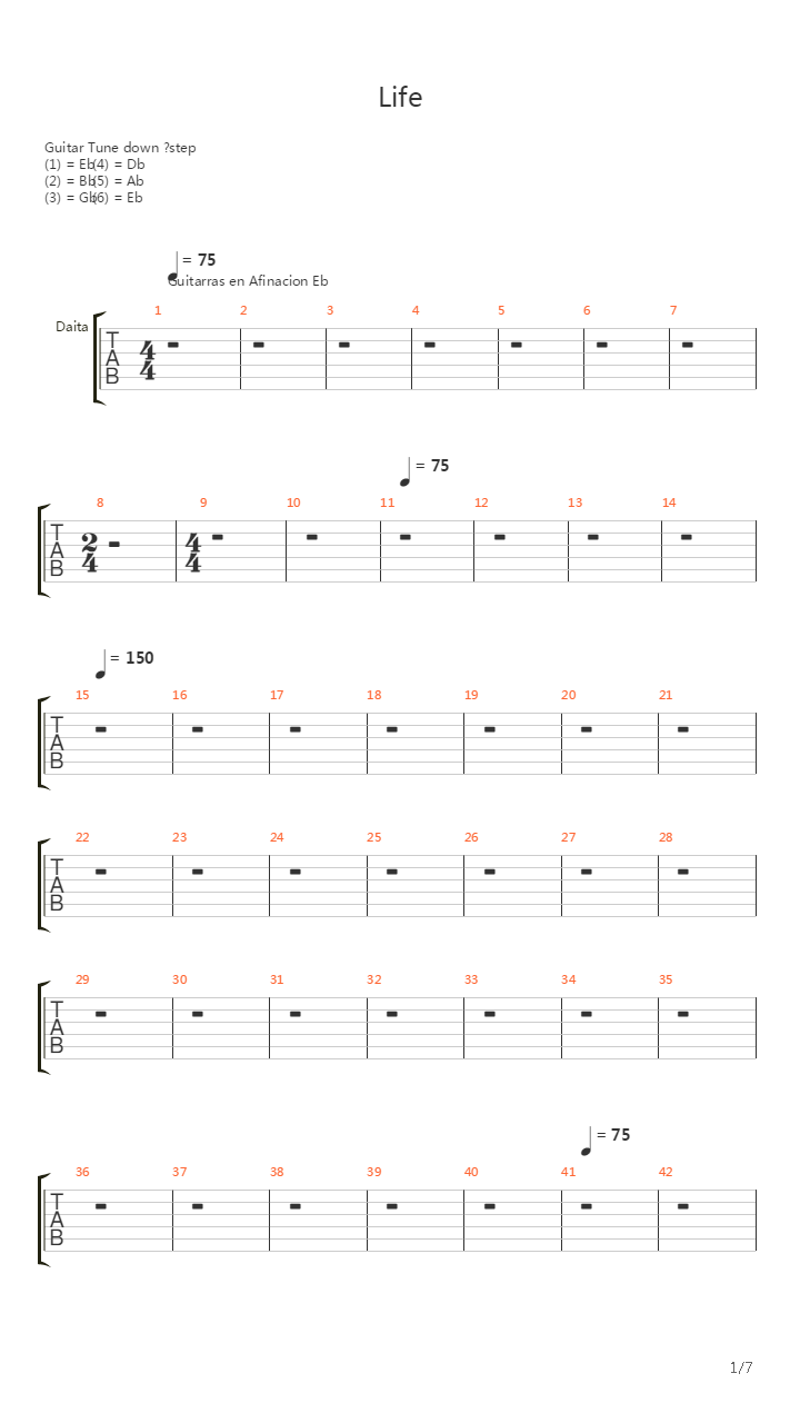 Life吉他谱