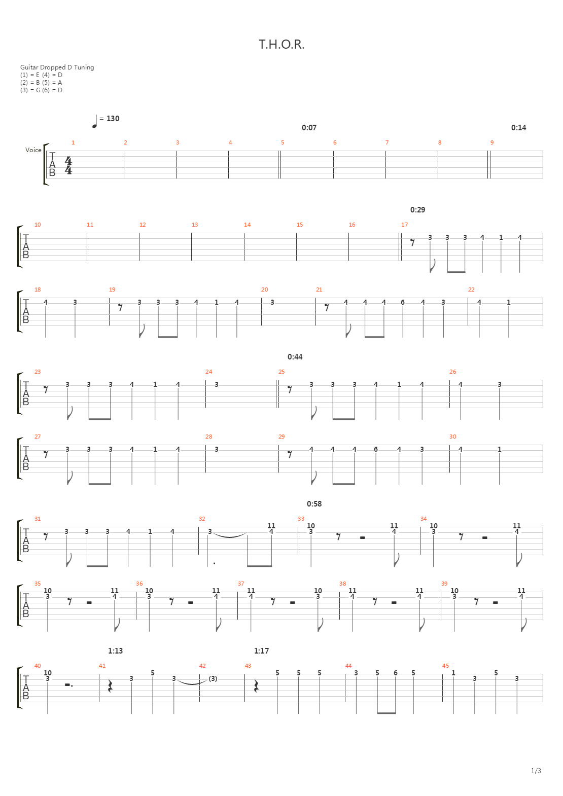 T.H.O.R吉他谱