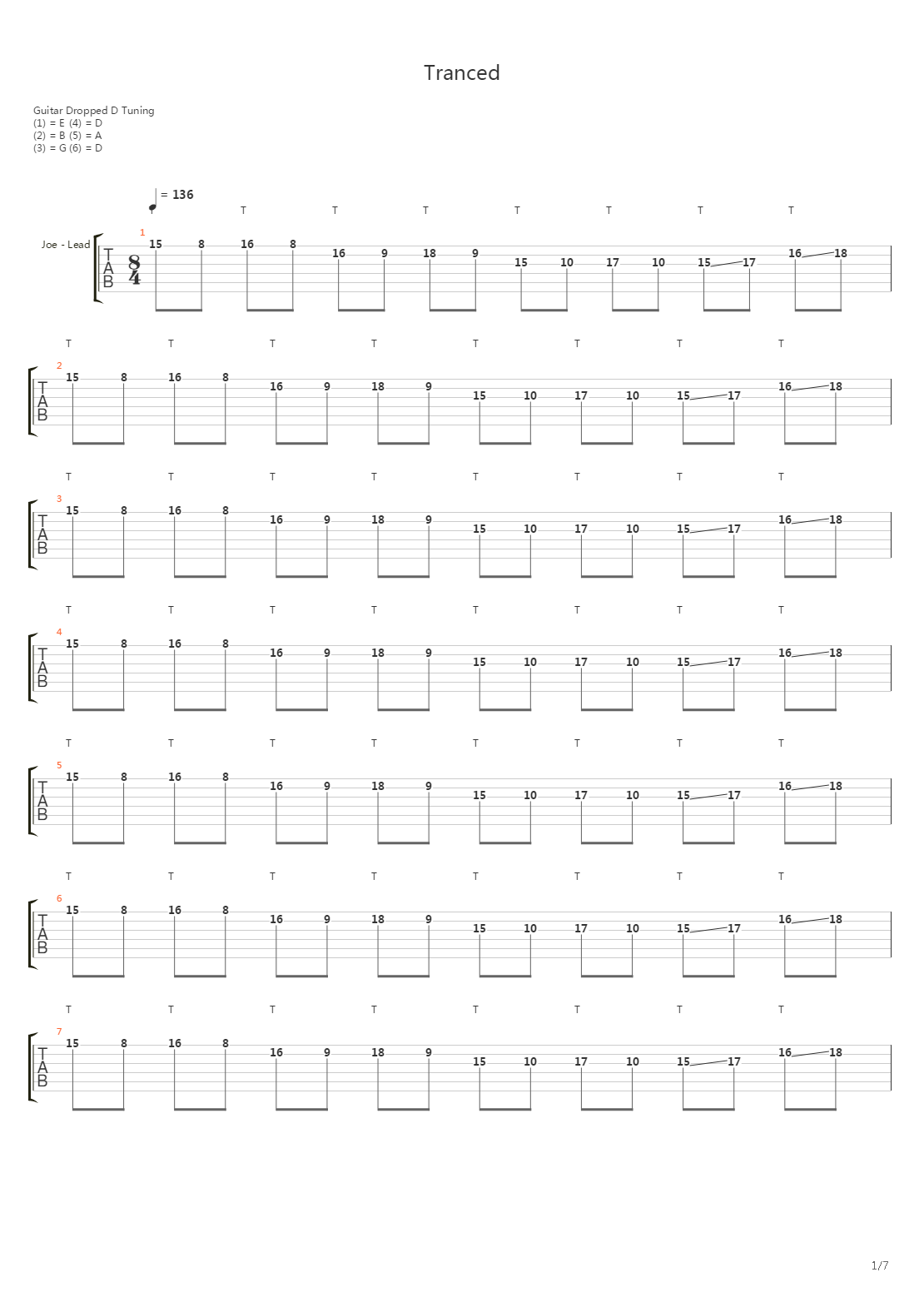 Tranced吉他谱