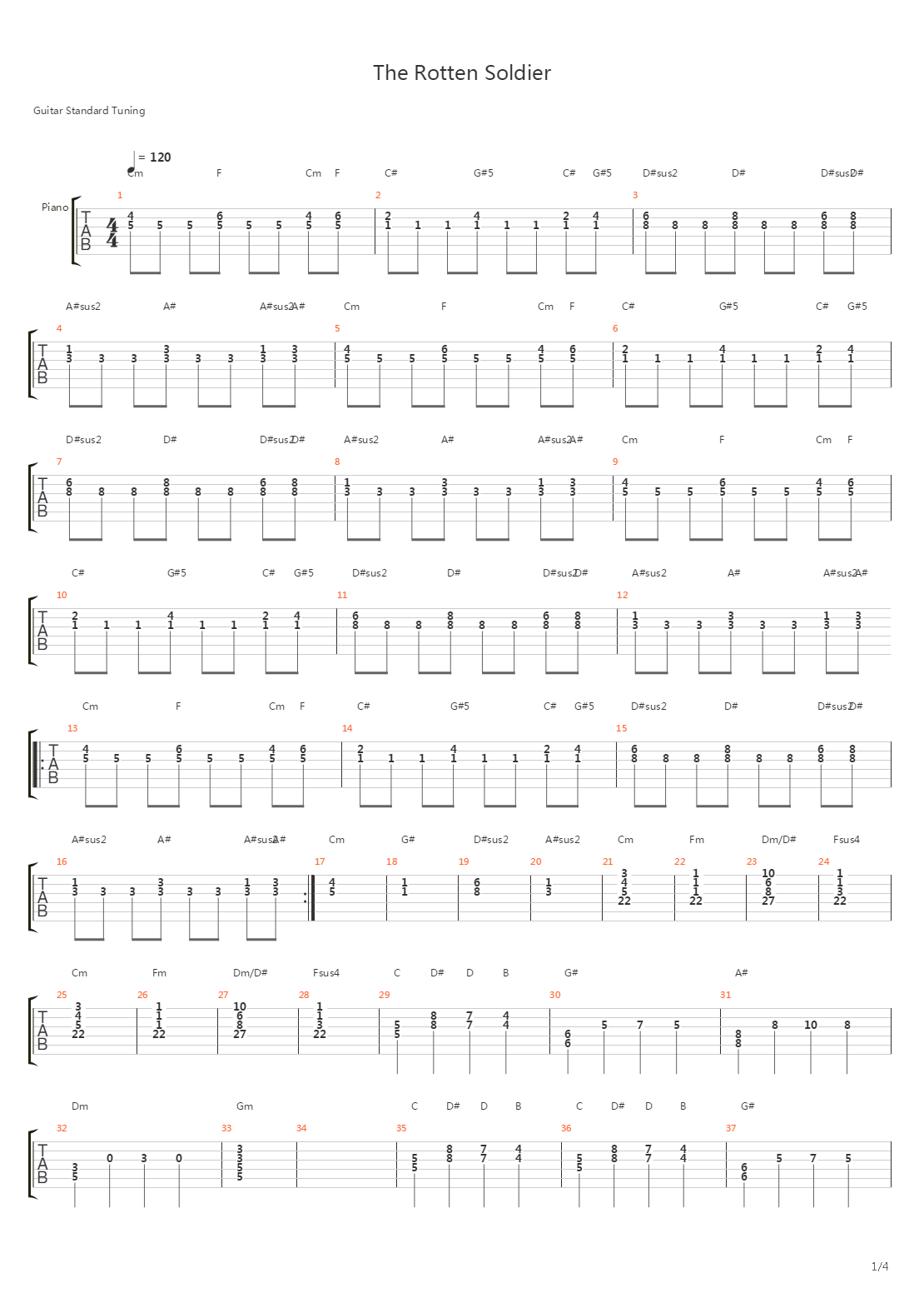 The Rotten Soldier吉他谱