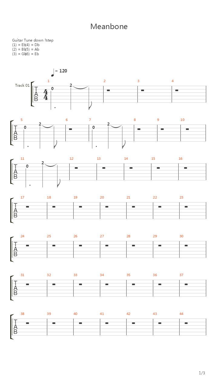 Mean Bone吉他谱