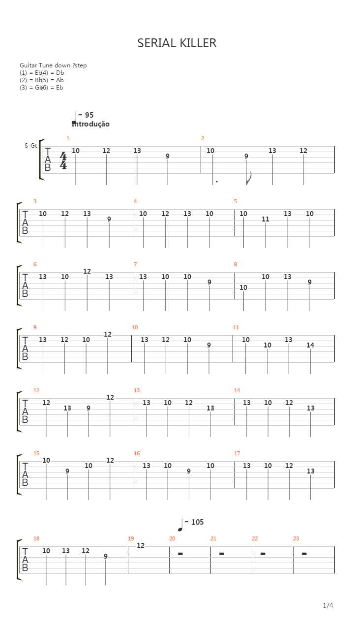 Serial Killer吉他谱