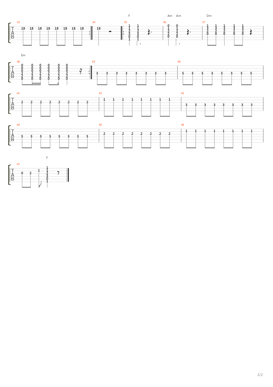 You吉他谱