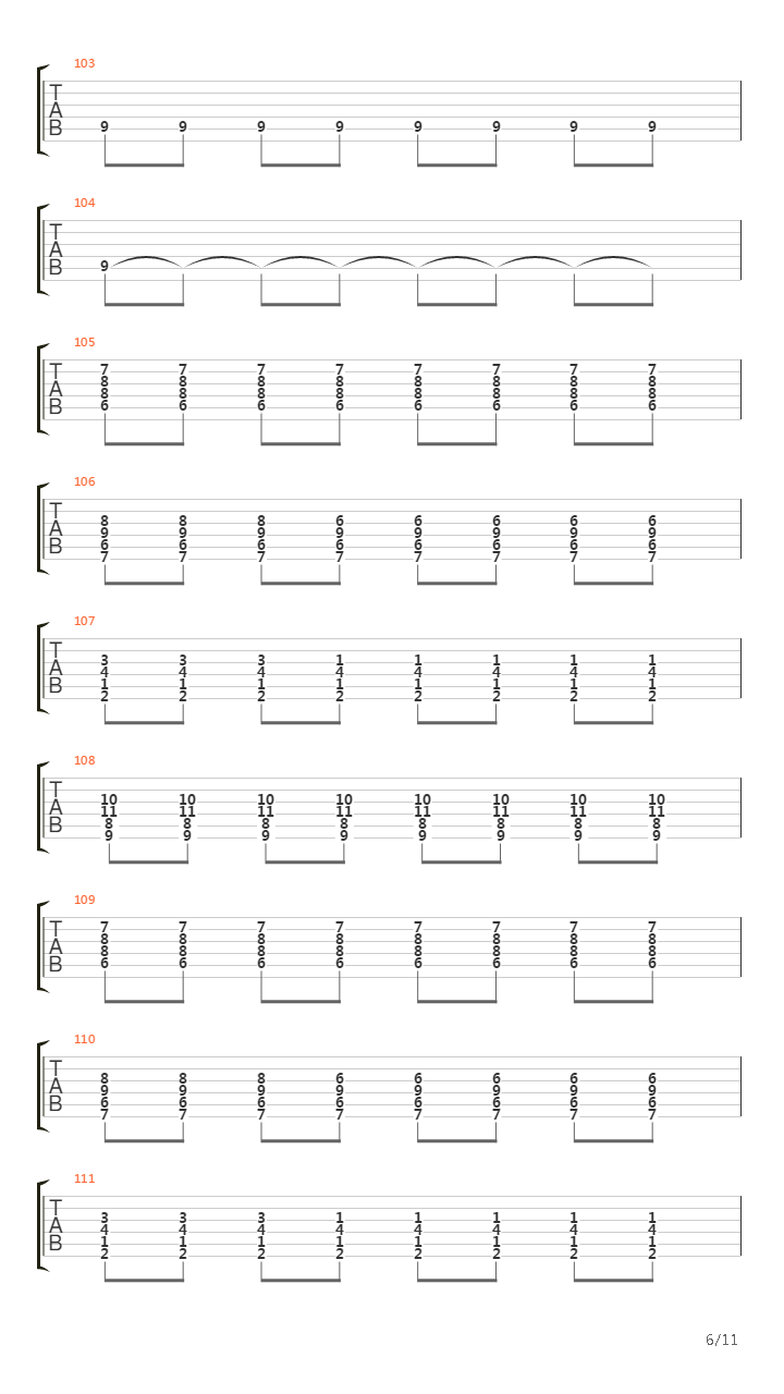 Staggered And Torn吉他谱