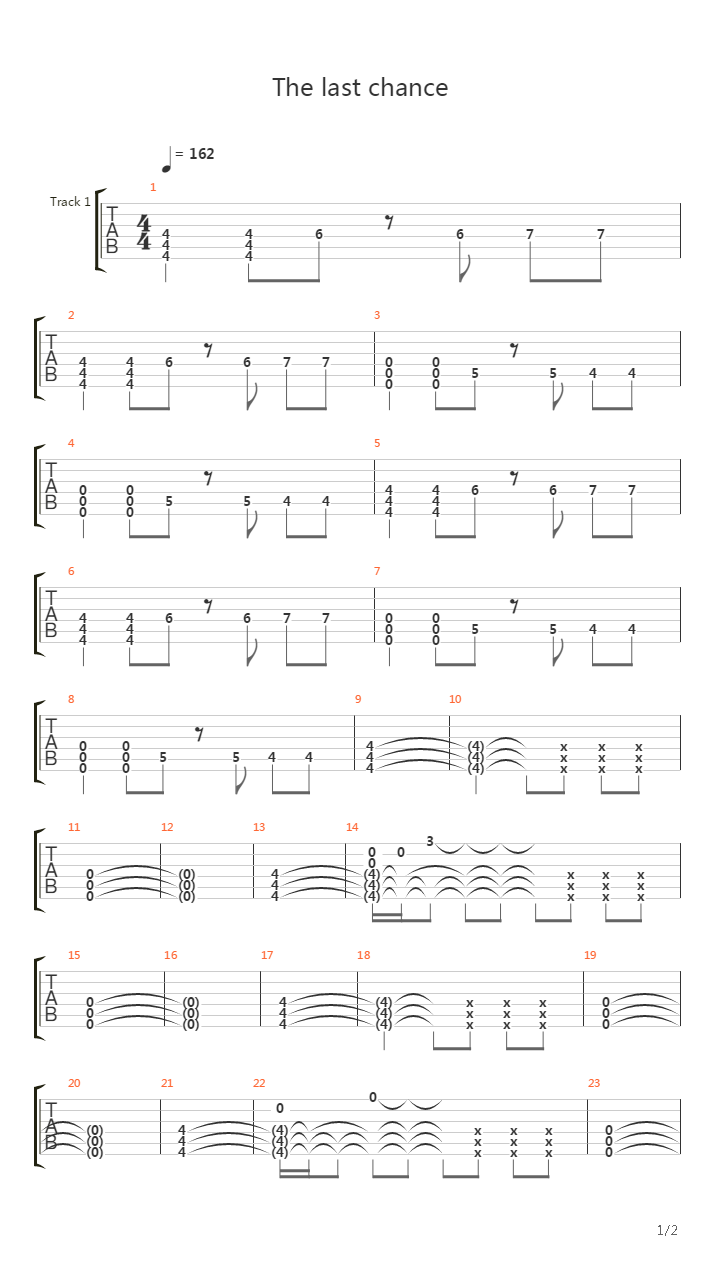 Last Chance吉他谱