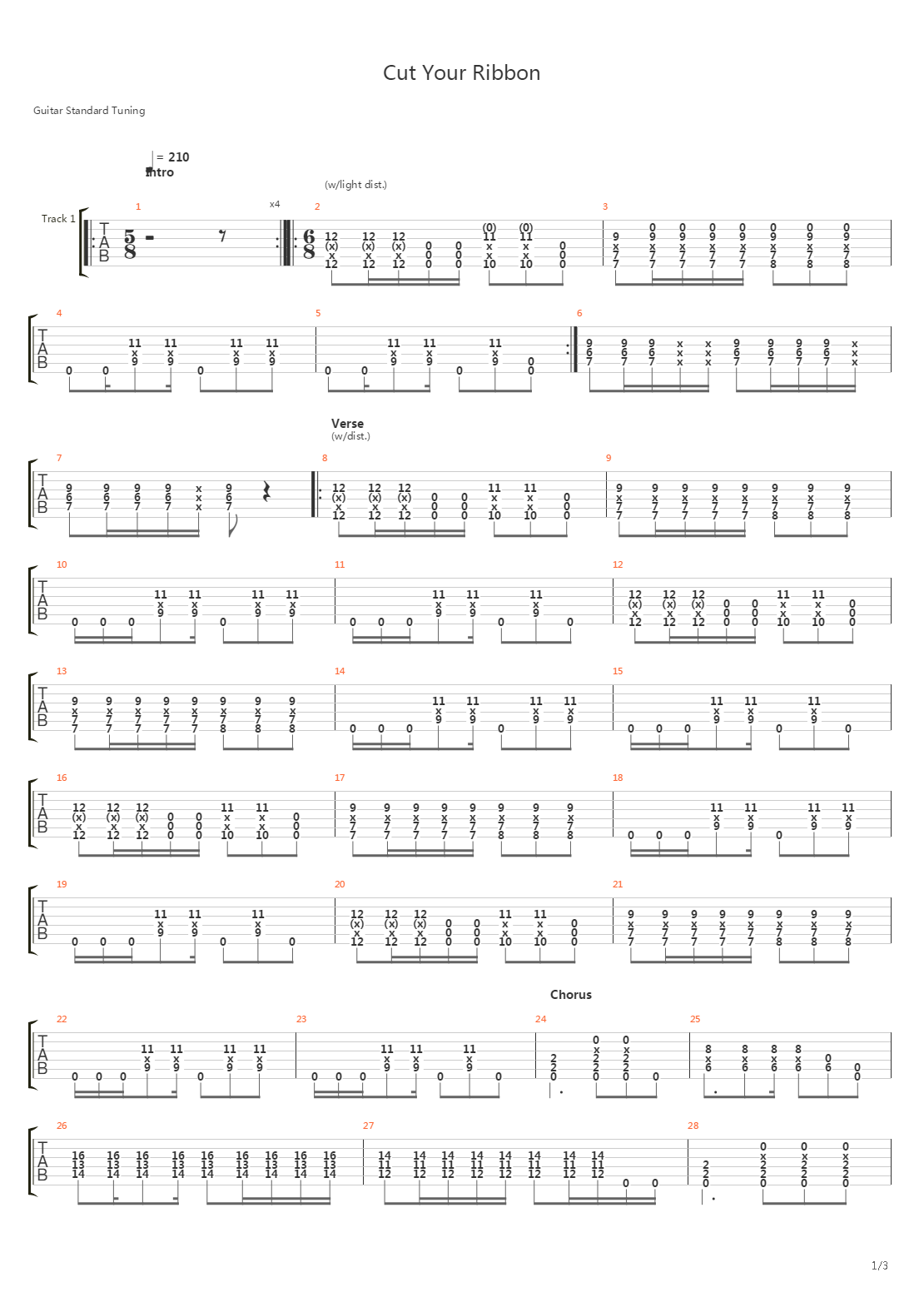 Cut Your Ribbon吉他谱