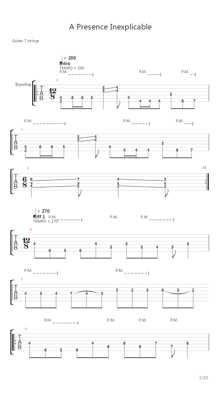 A Presence Inexplicable吉他谱