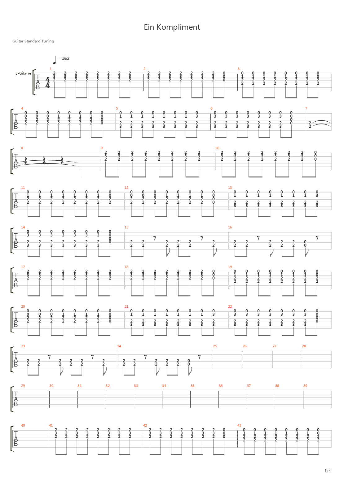 Ein Kompliment吉他谱