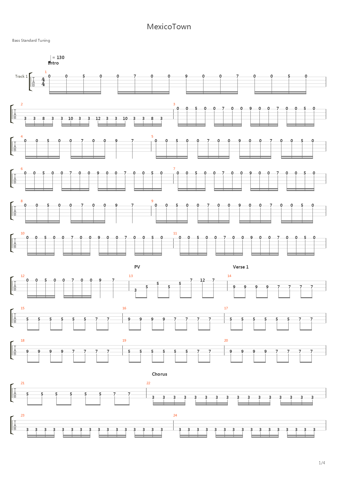 MexicoTown吉他谱