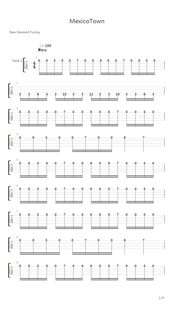 MexicoTown吉他谱