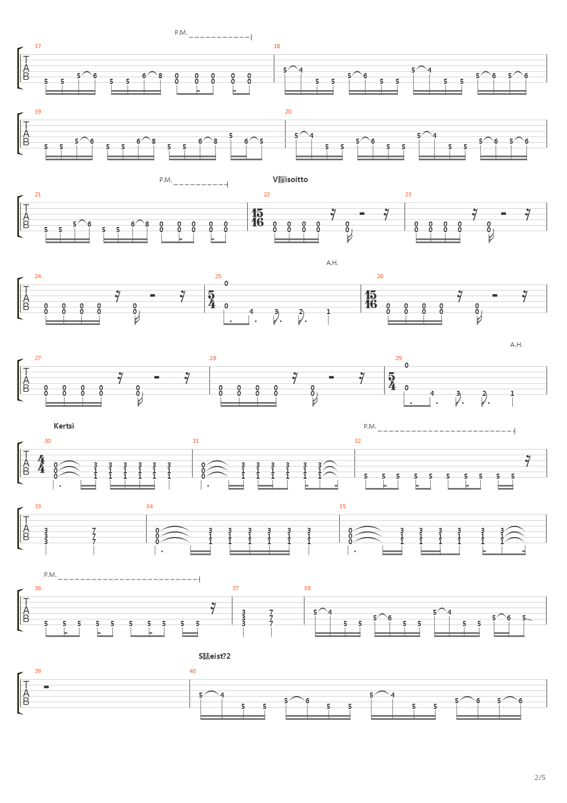 Ristiriita吉他谱