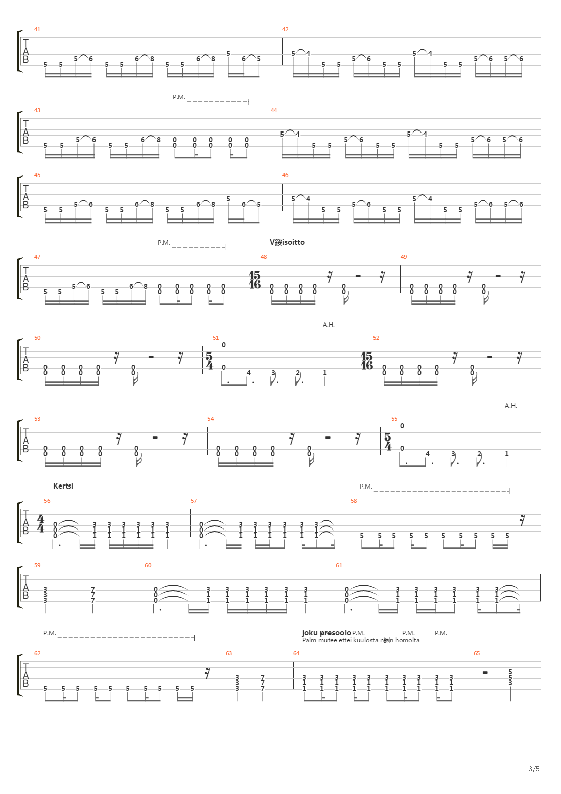 Ristiriita吉他谱
