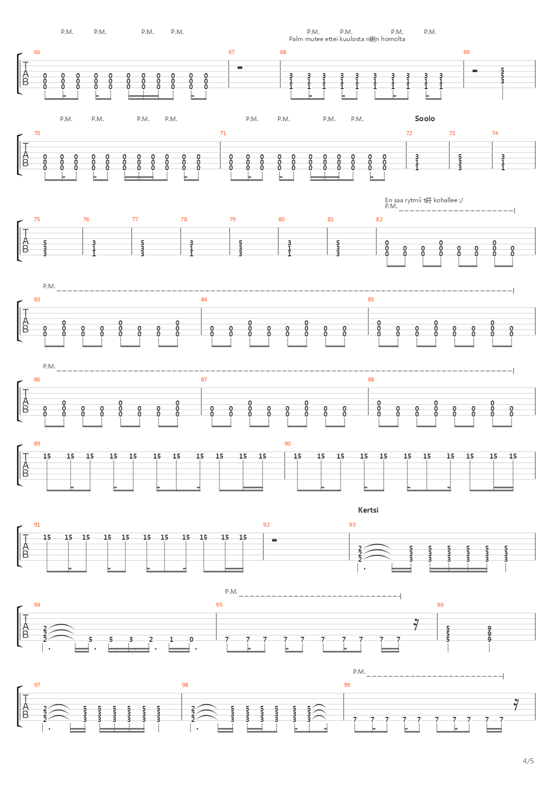Ristiriita吉他谱