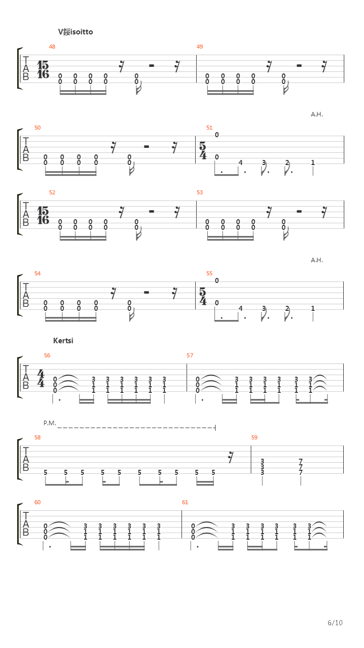 Ristiriita吉他谱