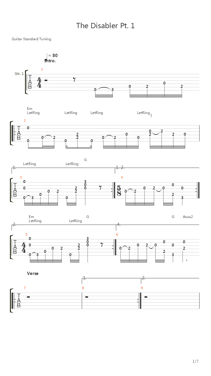 The Disabler Pt. 1吉他谱