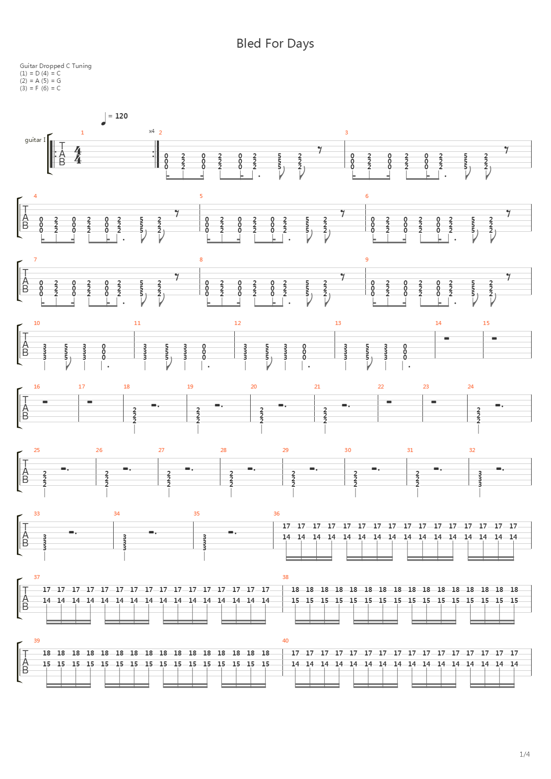 Bled For Days吉他谱