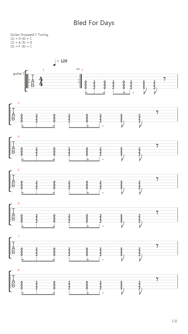 Bled For Days吉他谱