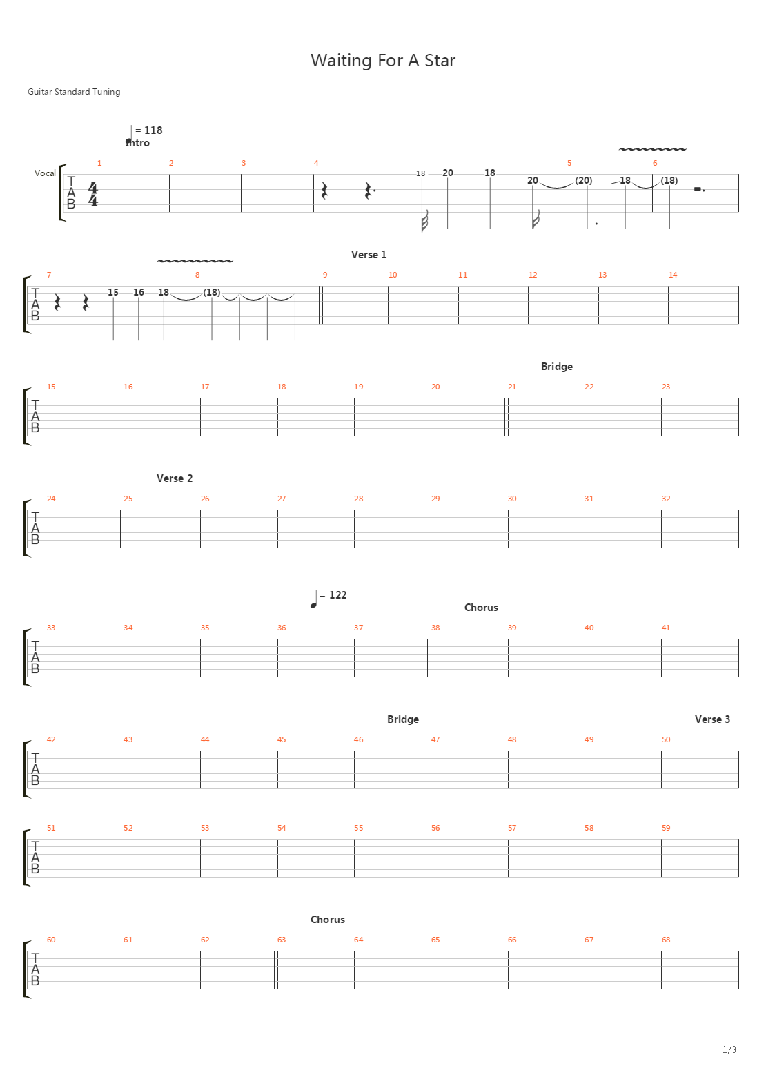Waiting For A Star吉他谱