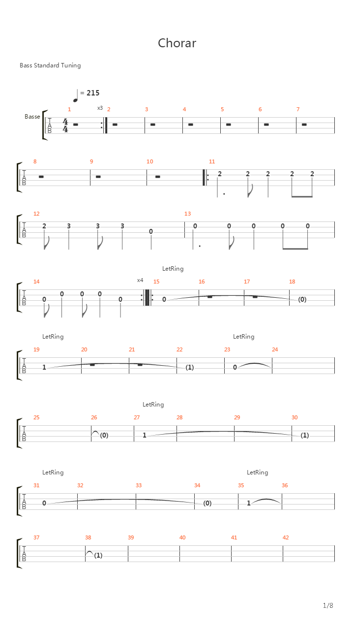 Chorar吉他谱