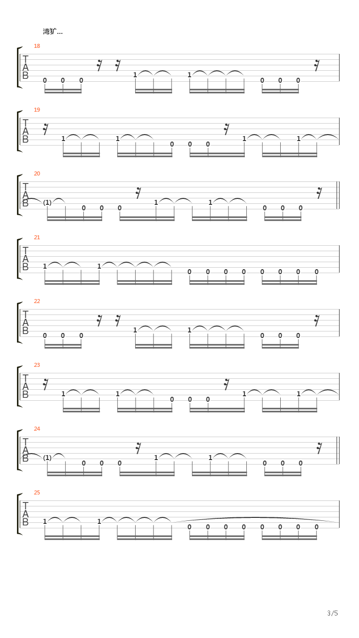 Небо吉他谱