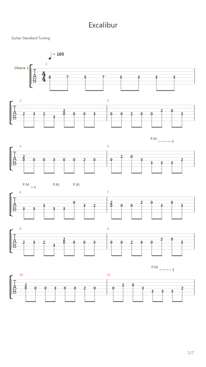 Excalibur吉他谱