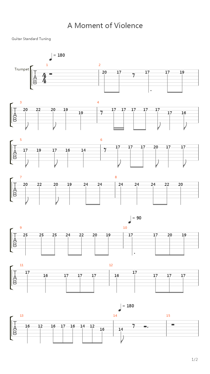 A Moment Of Violence吉他谱