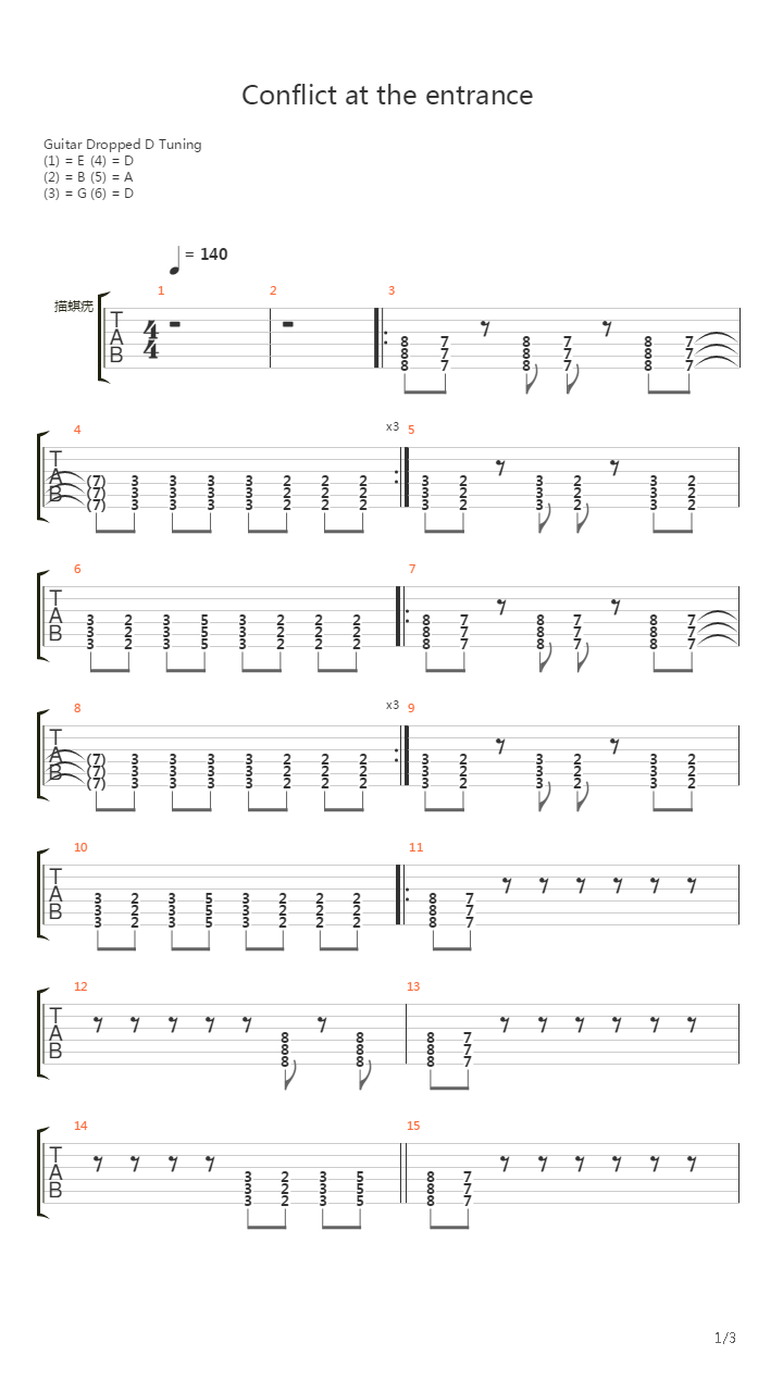 Conflict At The Entrance (Soundtrack Prince of Persia)吉他谱