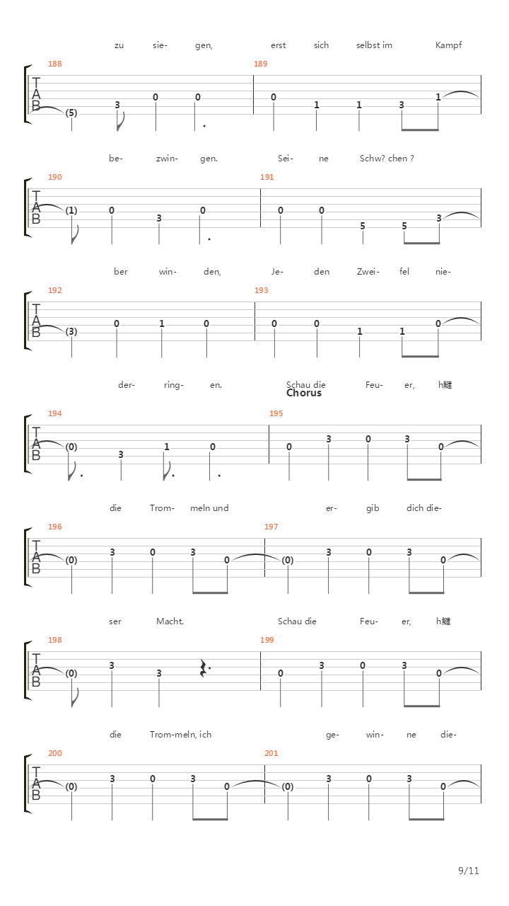 Die Schlacht吉他谱